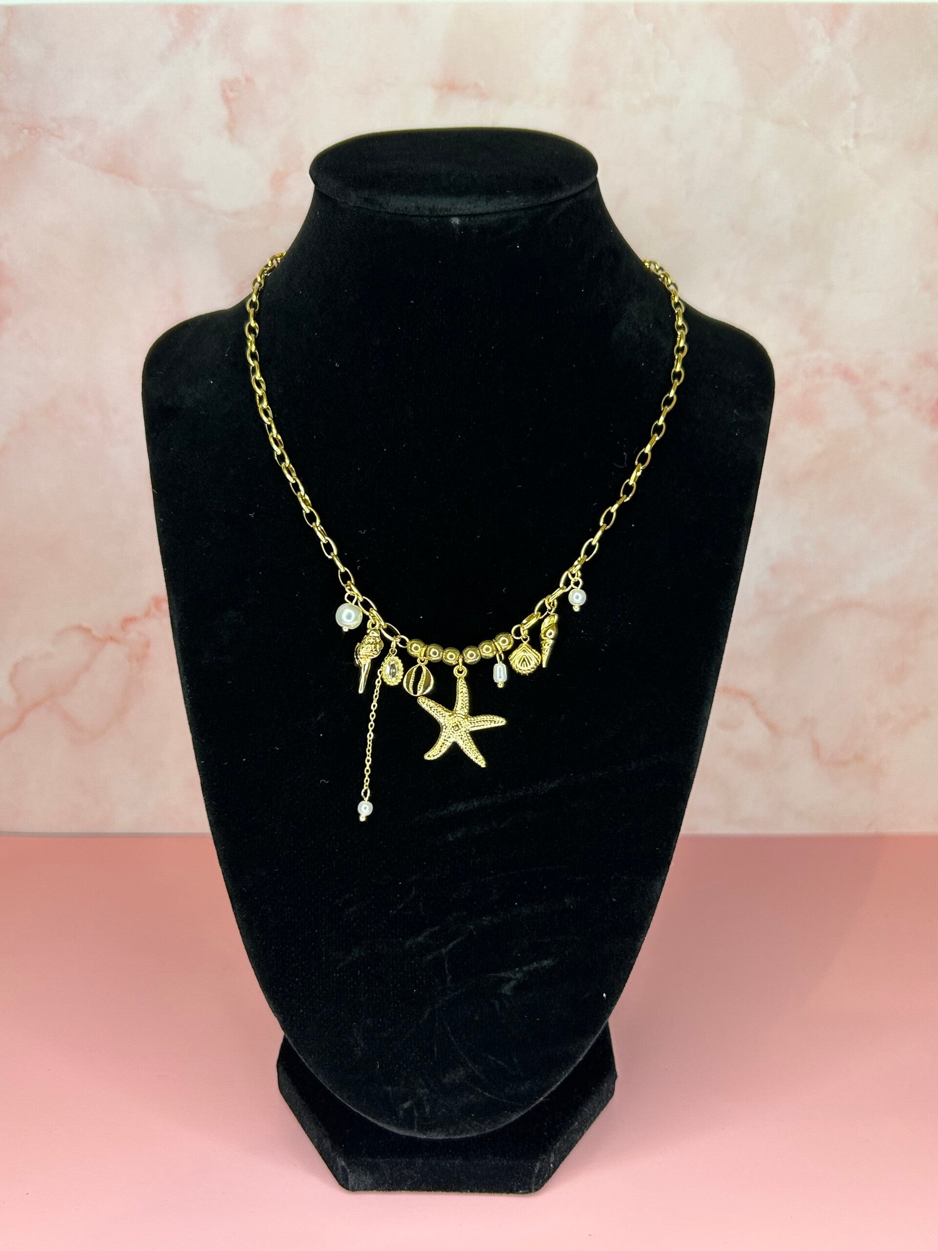 Bedelketting zeester (goud)