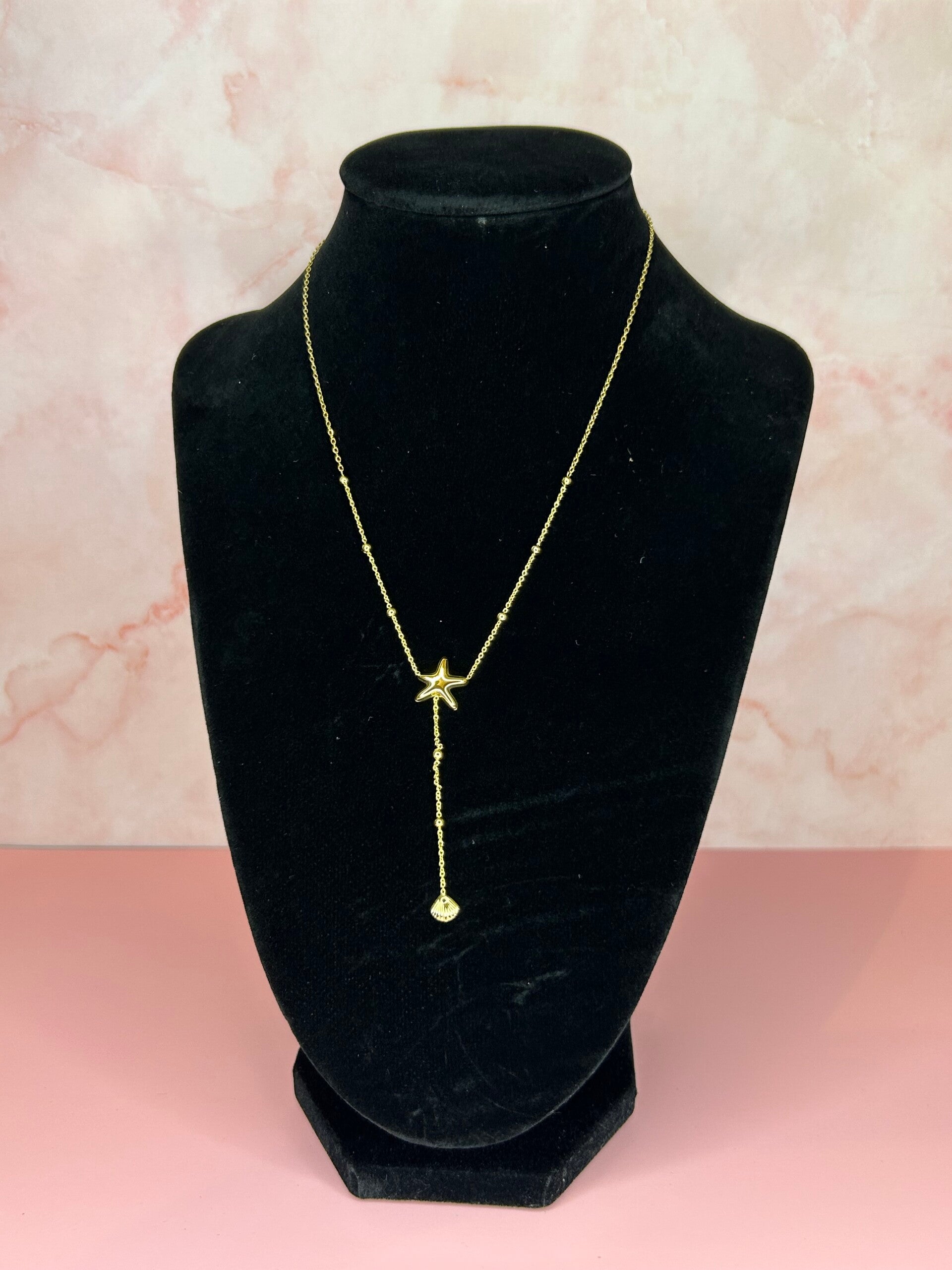 Ketting schelp/zeester (goud)