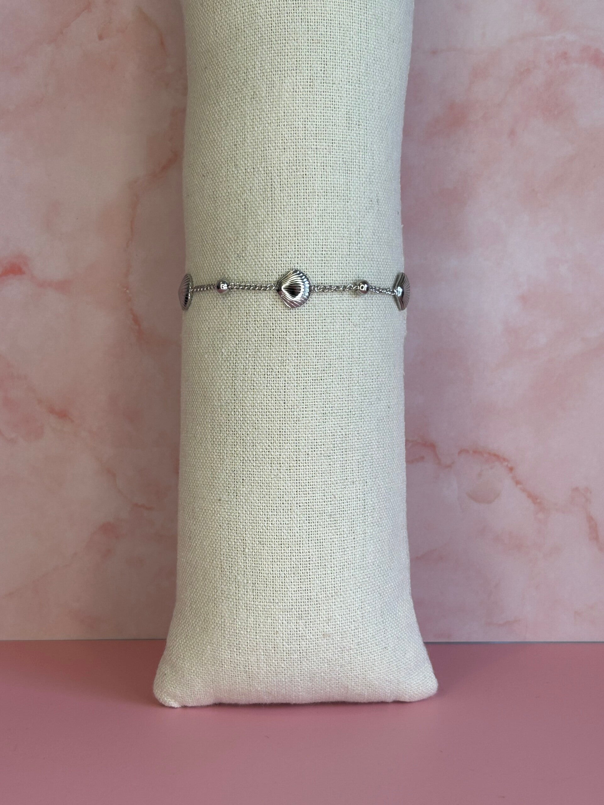 Armband schelpjes (zilver)