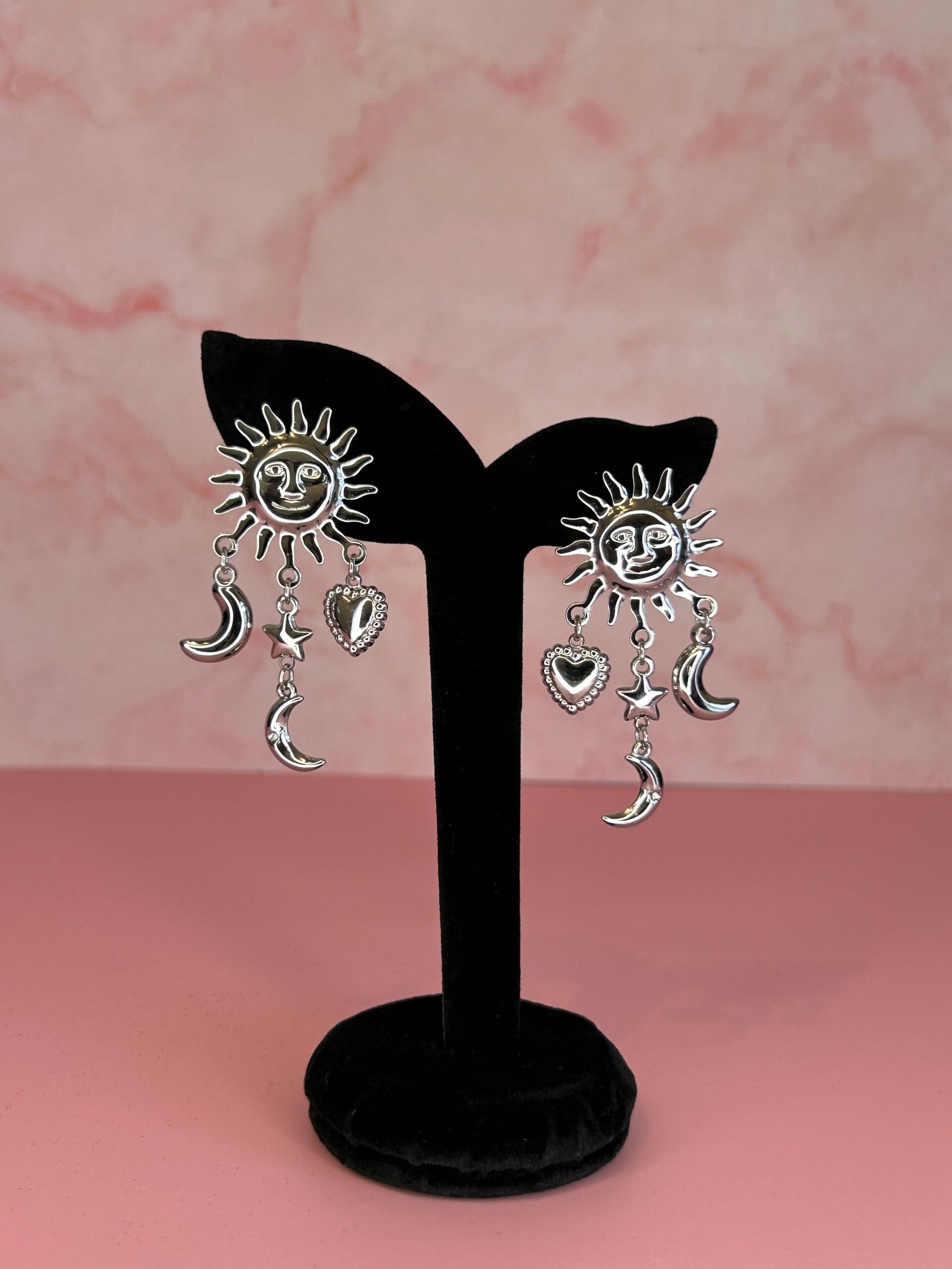 Oorbellen love to the moon and back (zilver)