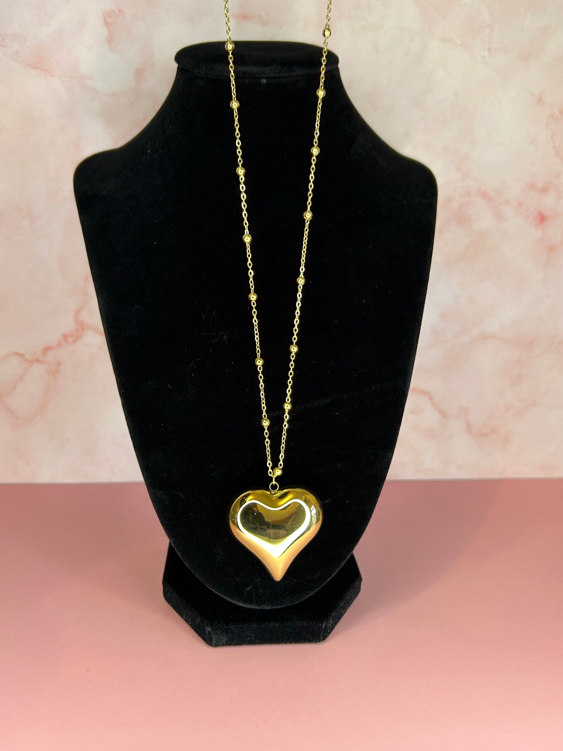 Ketting hart (lang) (goud)