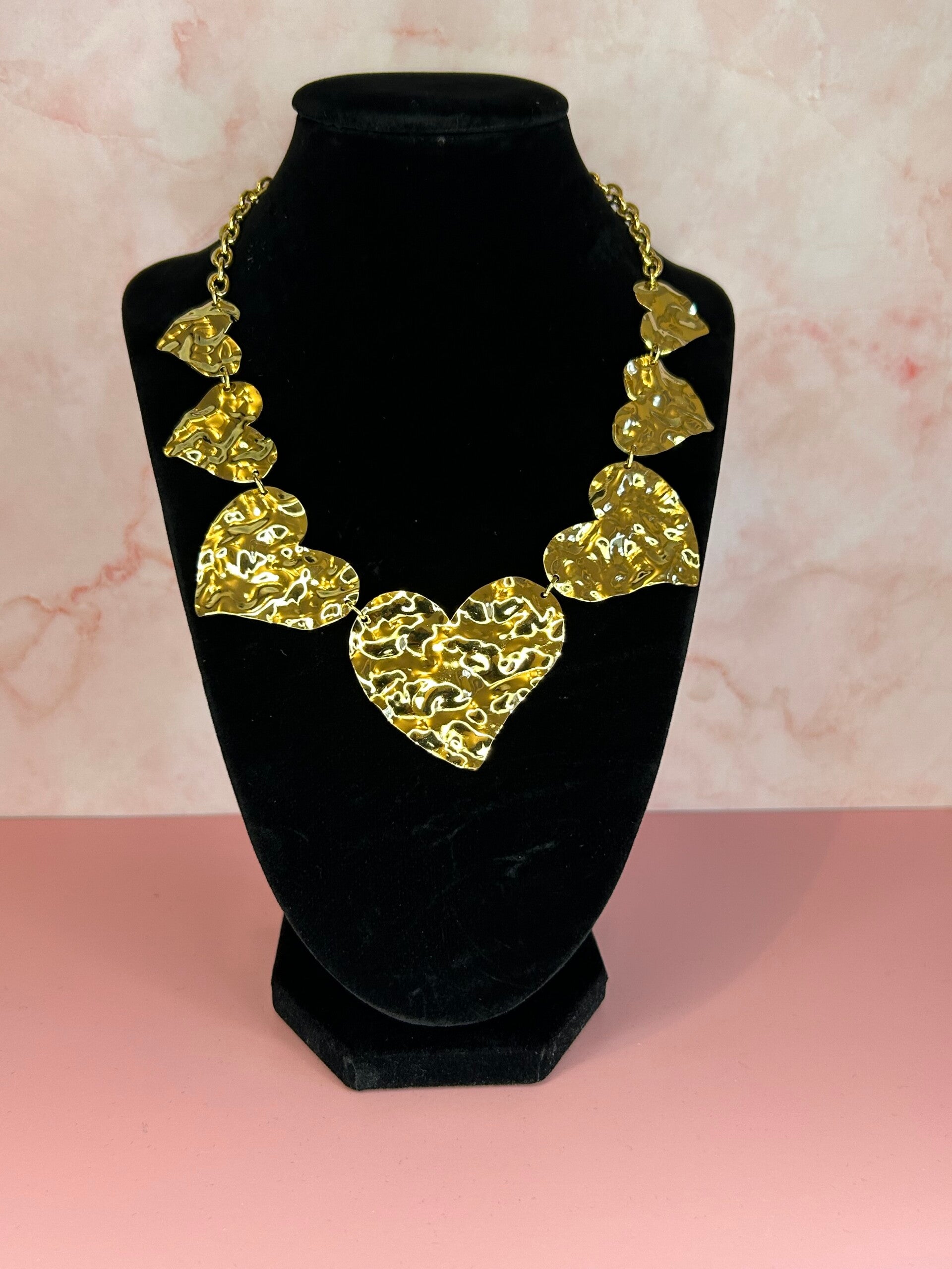 Ketting statement harten (goud)