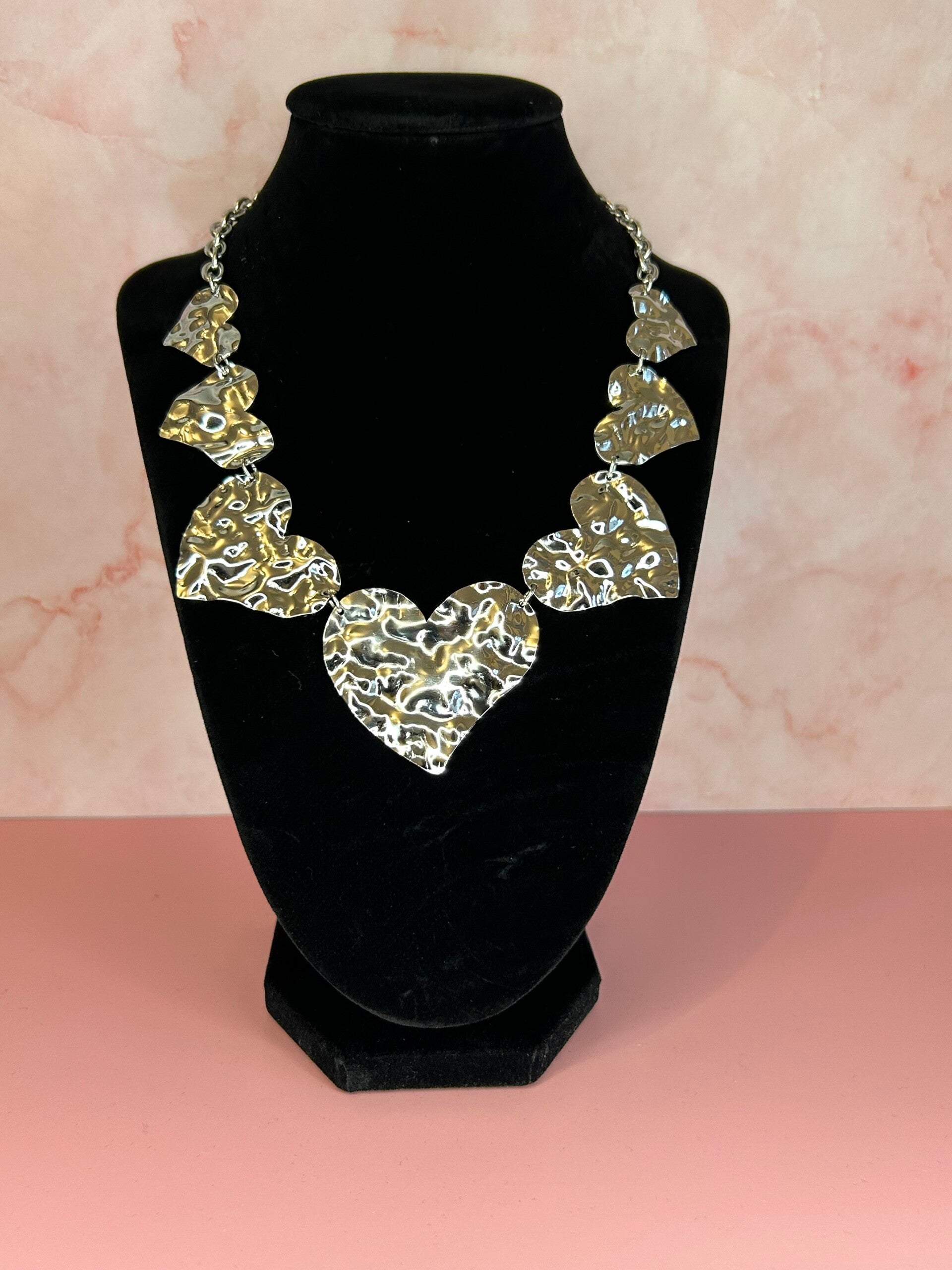 Ketting statement harten (zilver)