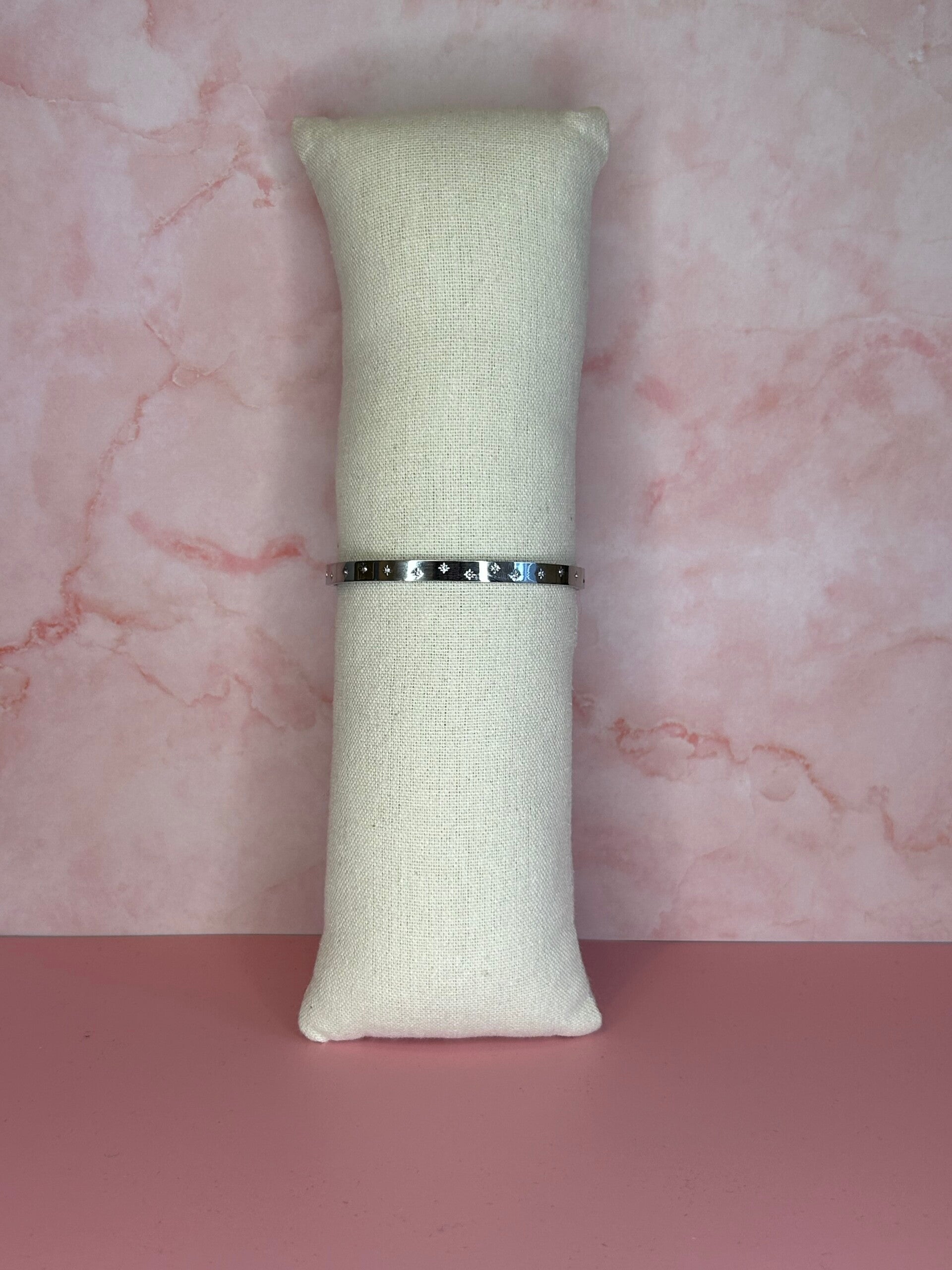 Bangle steentjes (zilver)