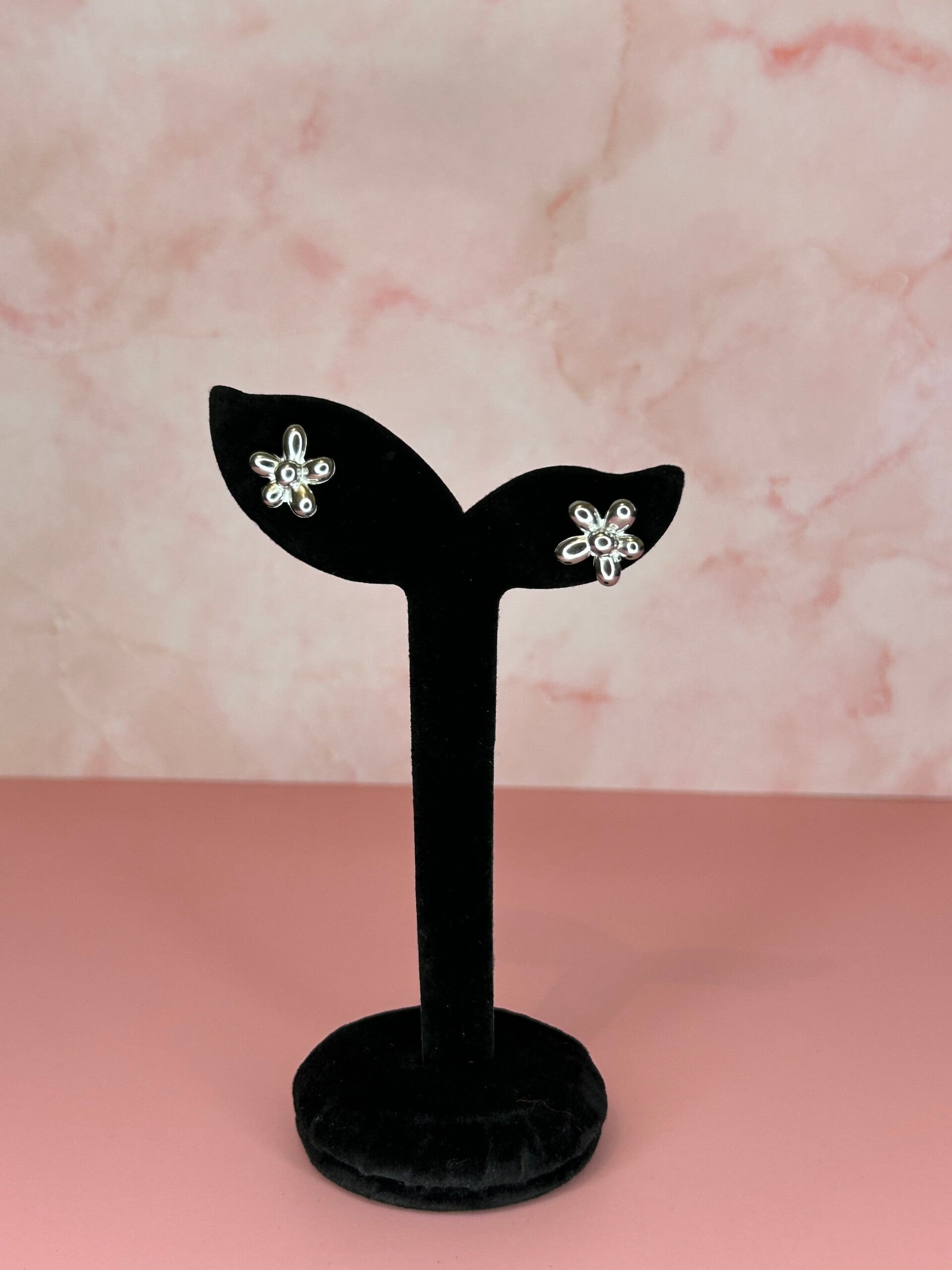 Oorbellen bloemknop (zilver)