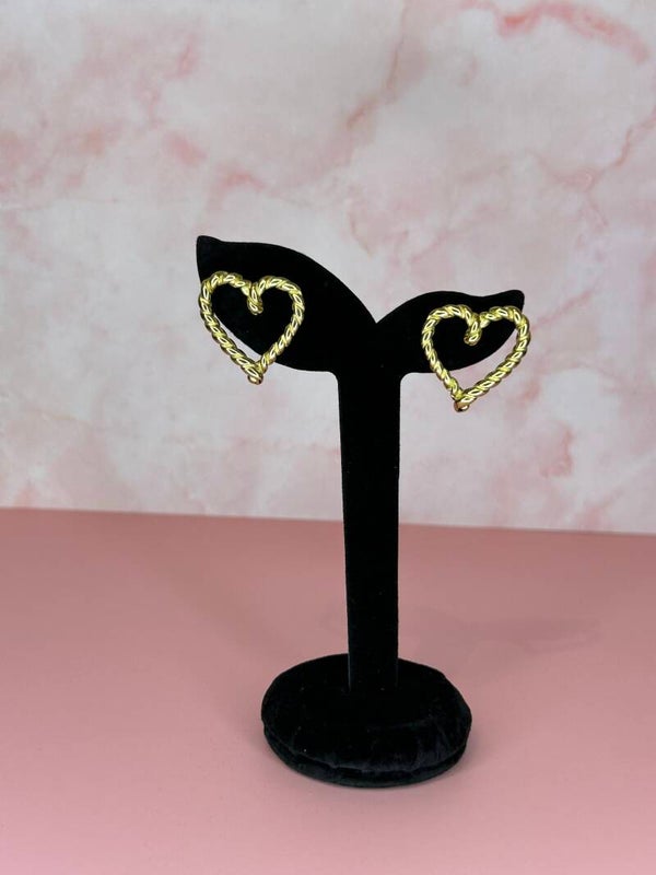 Oorbellen hart gedraaid (goud)