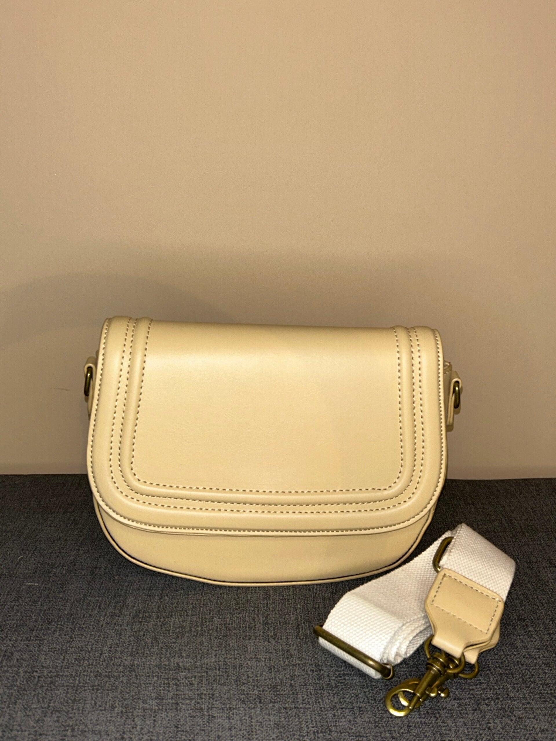 Crossbody tas beige