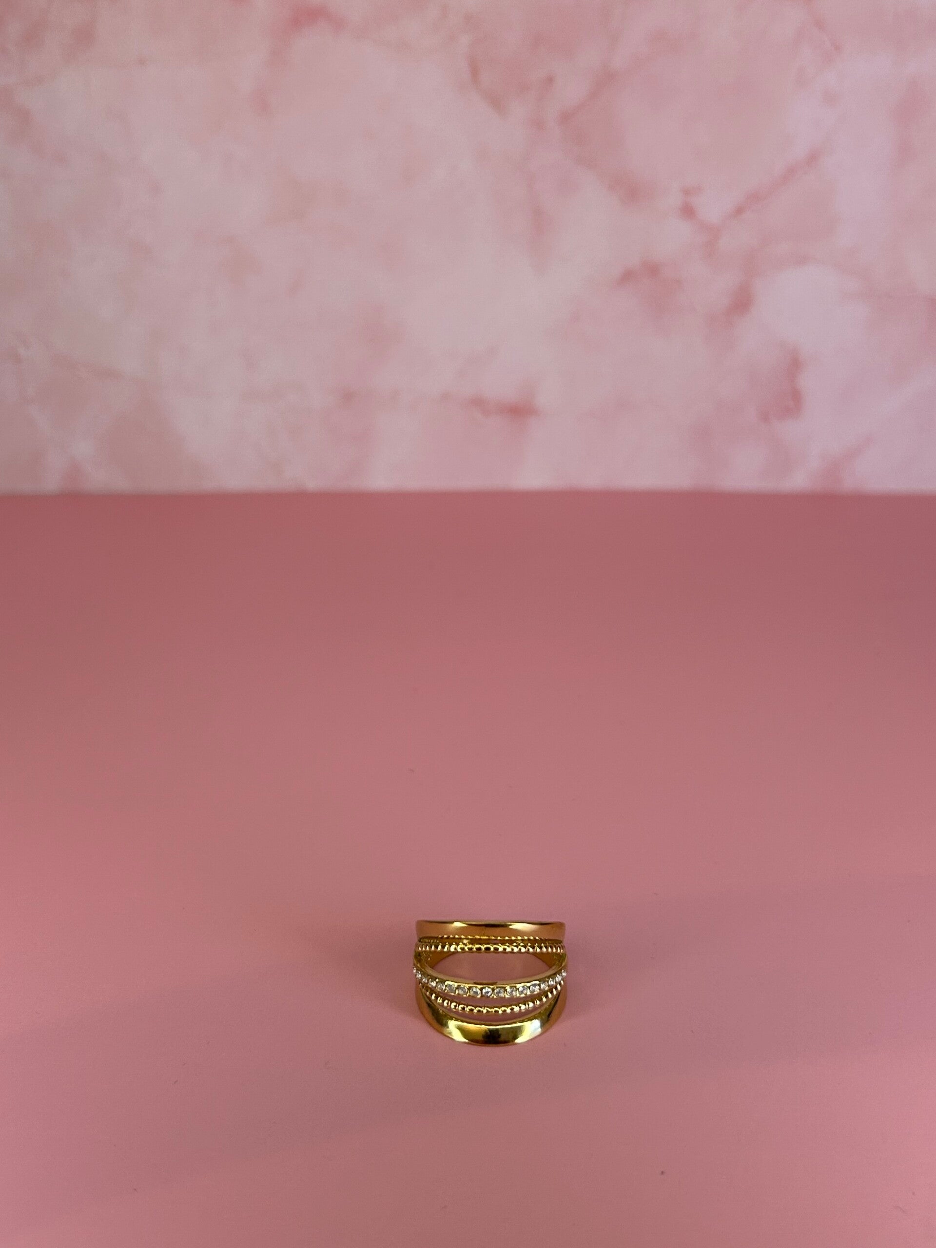 Verstelbare ring glitter (goud)