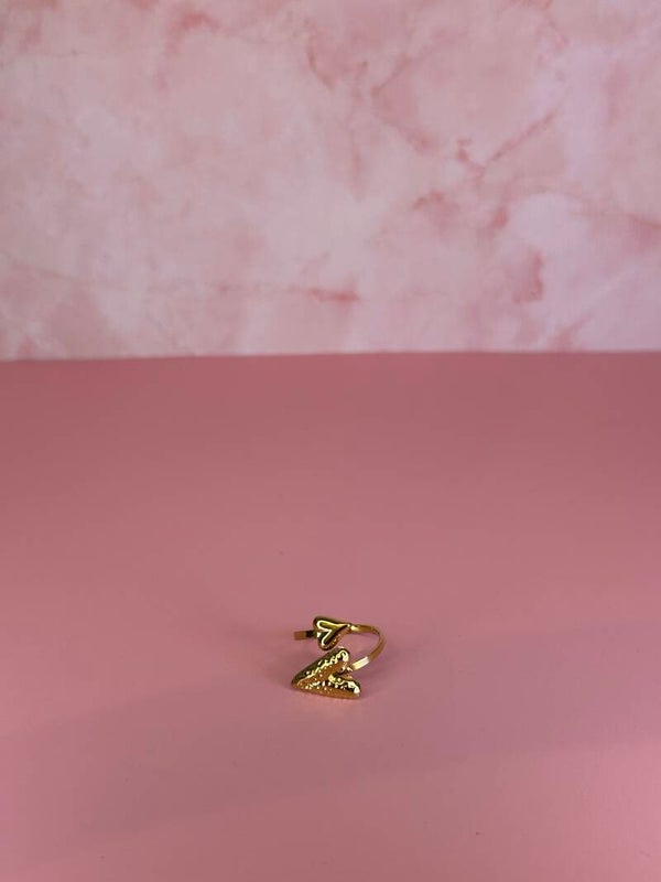 Verstelbare ring hartjes (goud)