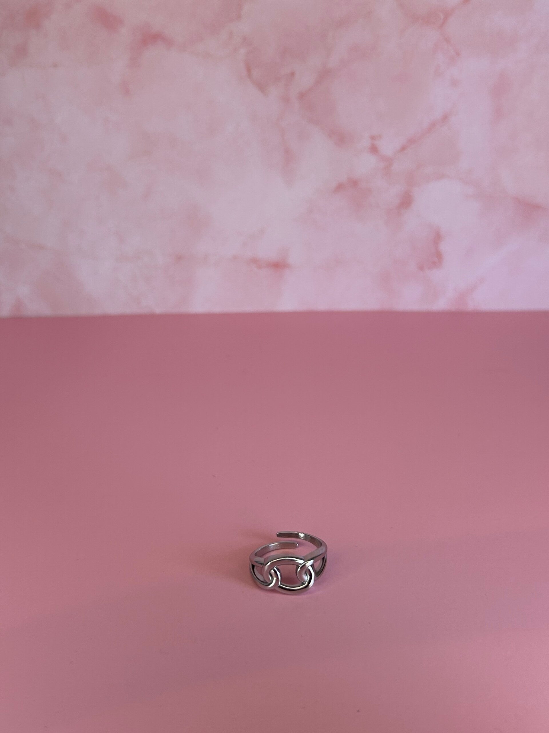 Verstelbare ring cirkel (zilver)