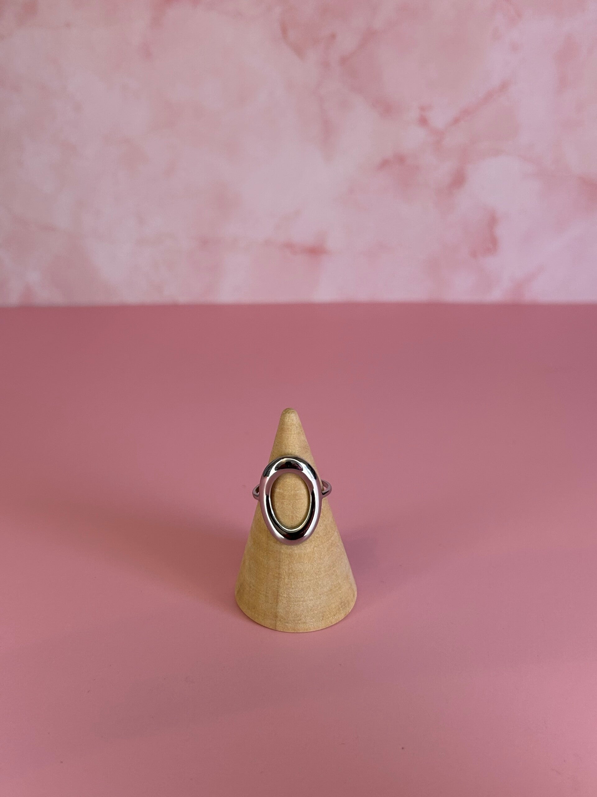 Verstelbare ring ovaal (zilver)