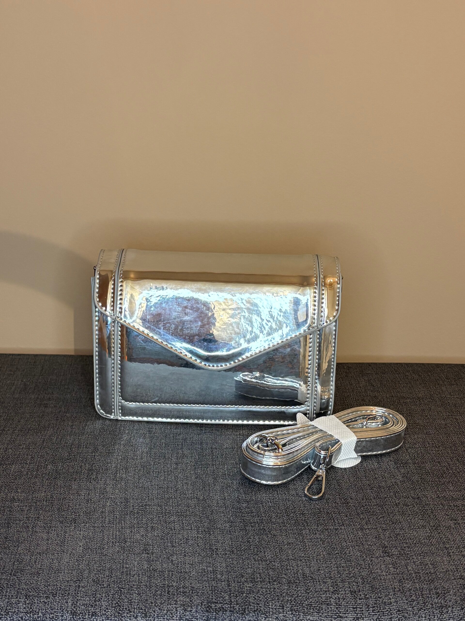 Glimmende tas zilver