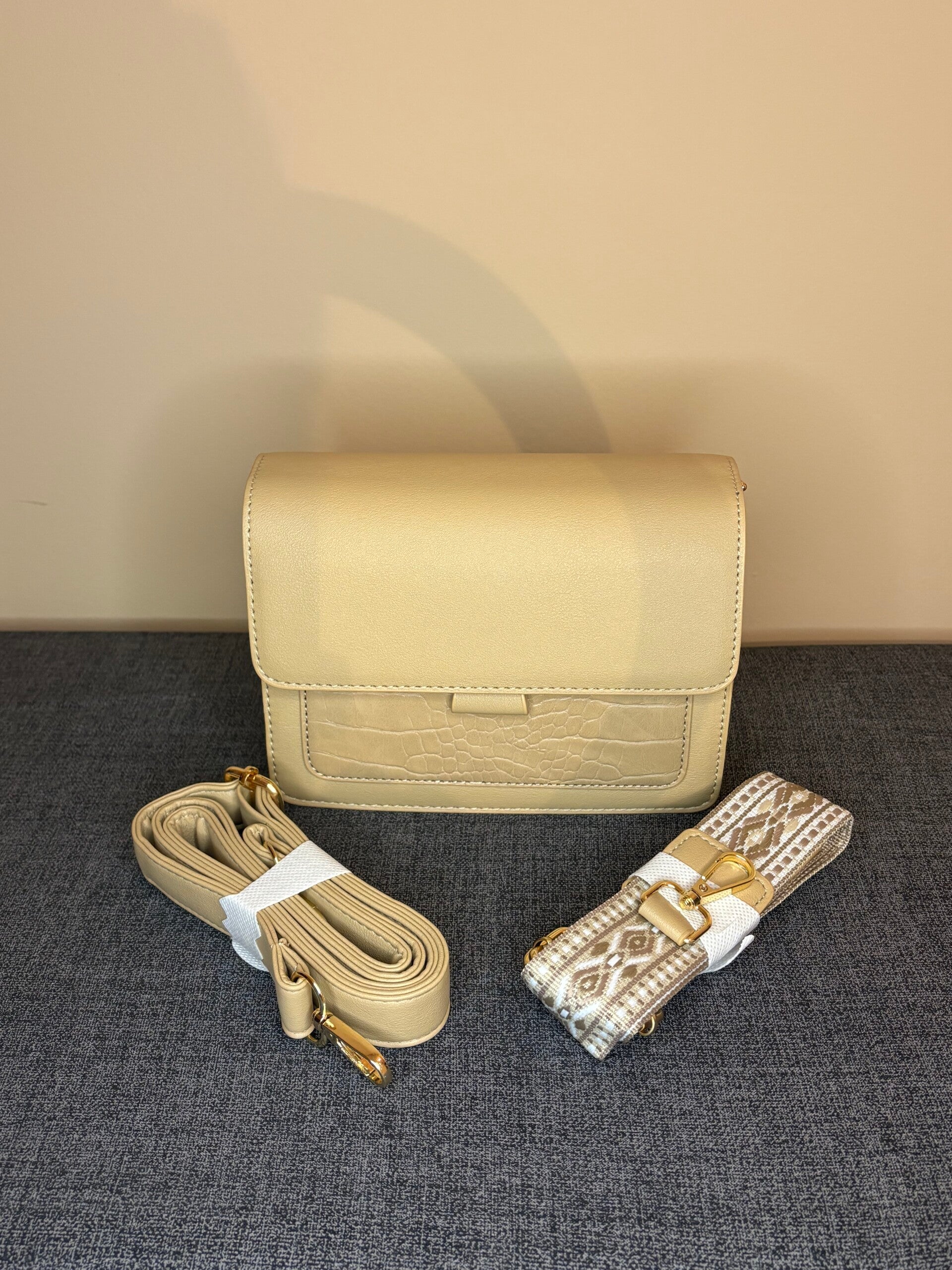 Crossbody tas beige