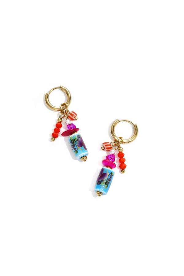 Bedeloorbellen cilinder blauw/rood