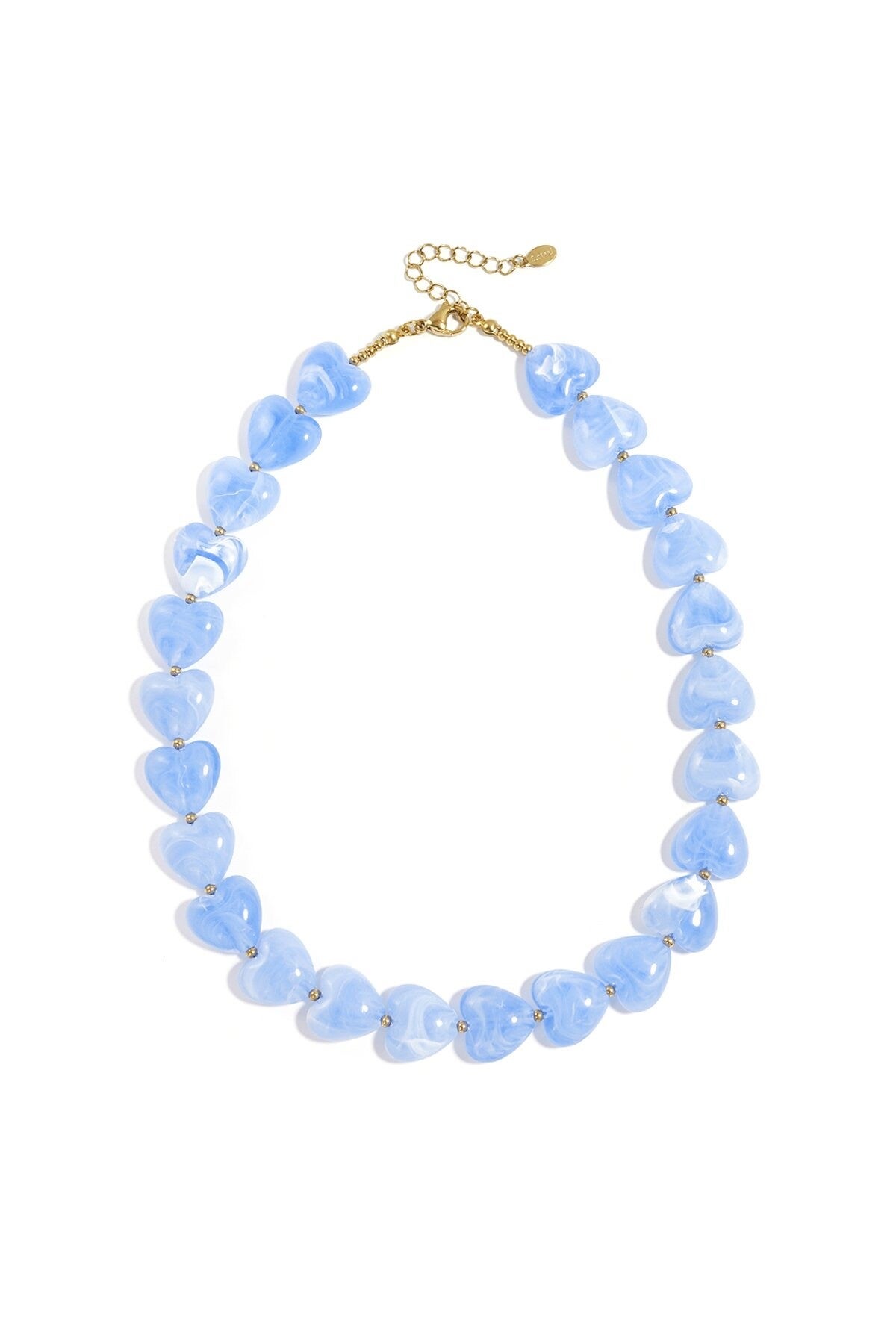 Kralenketting hart blauw