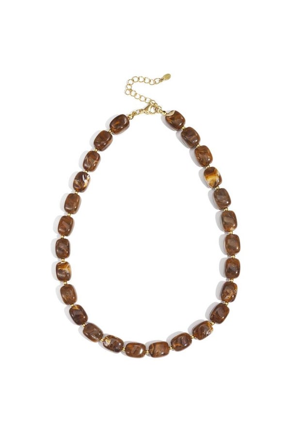 Kralenketting oranische vorm bruin