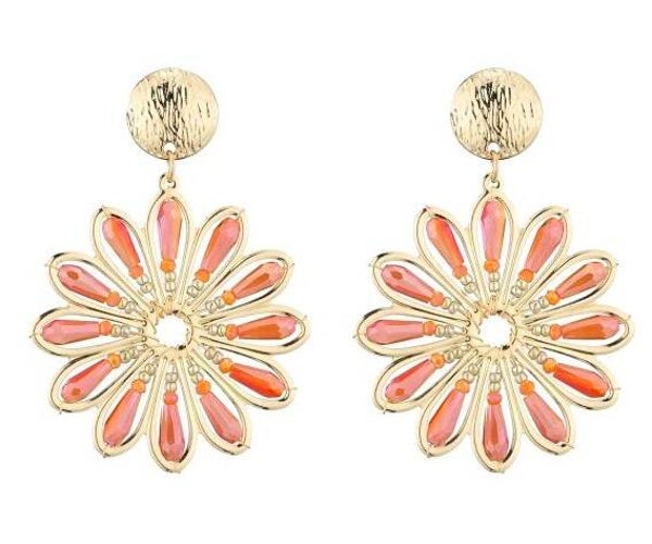 Flower oorbellen oranje