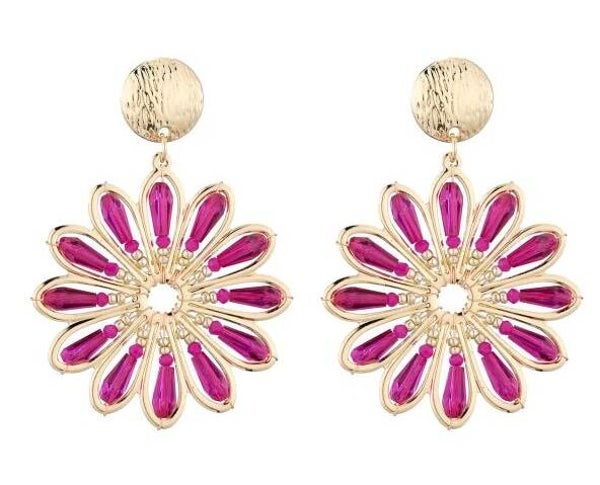 Flower oorbellen pink