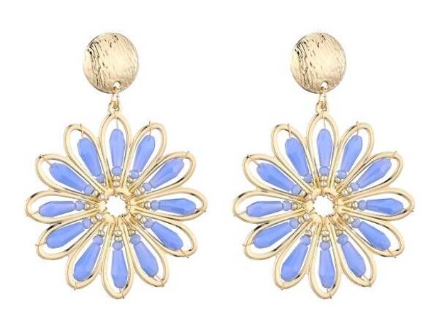 Flower oorbellen blauw