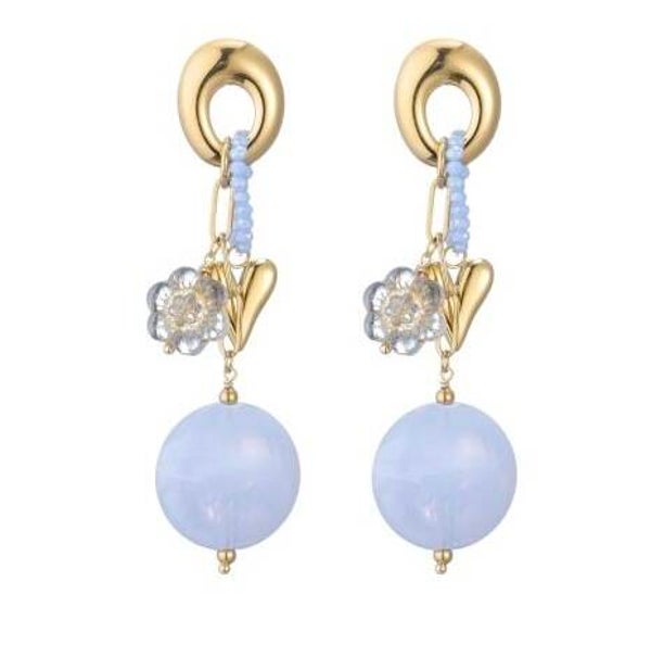 Oorbellen lang blauw