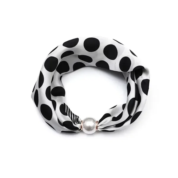 Magneetsjaaltje - polkadot zwart/wit