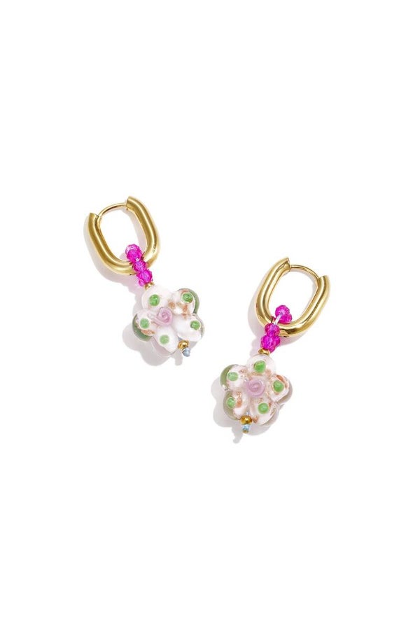 oorbellen flower roze