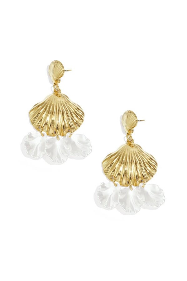 Oorbellen schelpjes wit