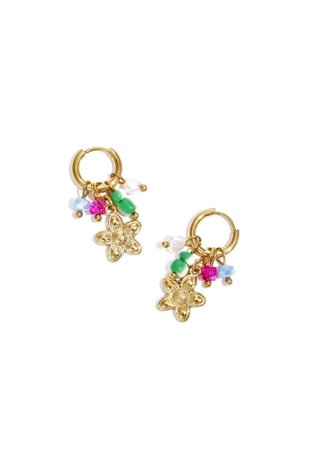 Bedeloorbellen flower roze/groen/blauw