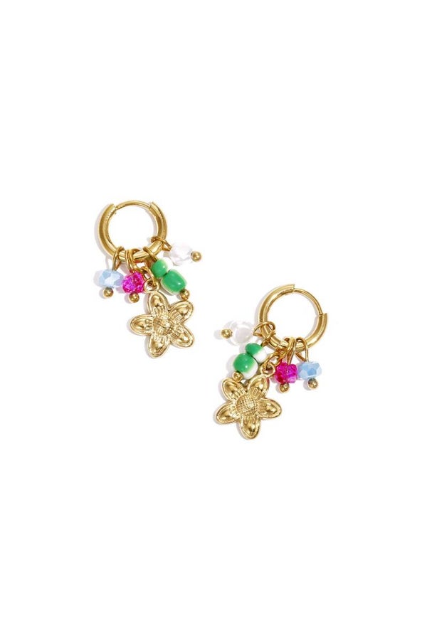 Bedeloorbellen flower roze/groen/blauw