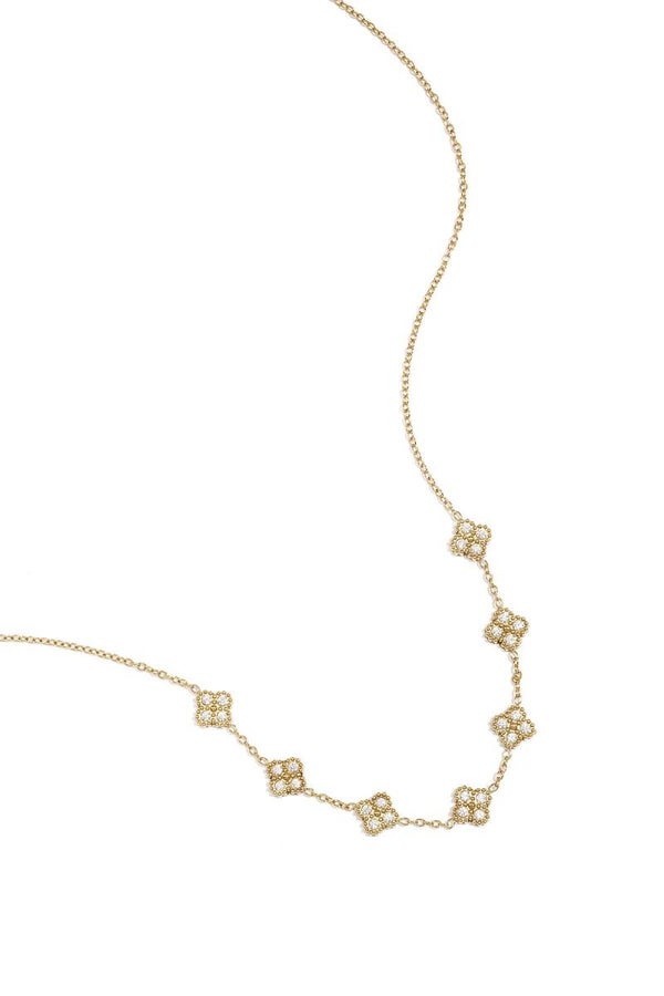 Ketting glitter klavertjes