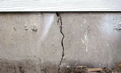 Foundation crack in a concrete wall