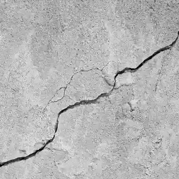 Concrete foundation with a visible crack running vertically