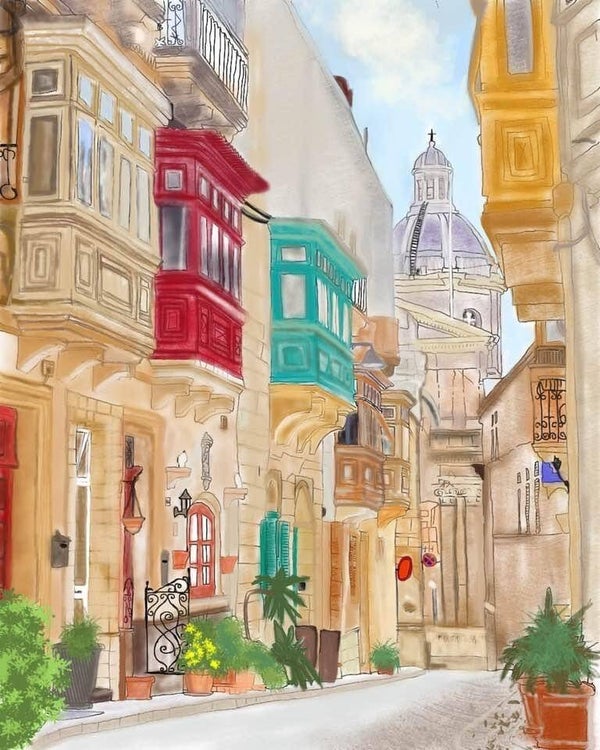 The beautiful street in Birgu