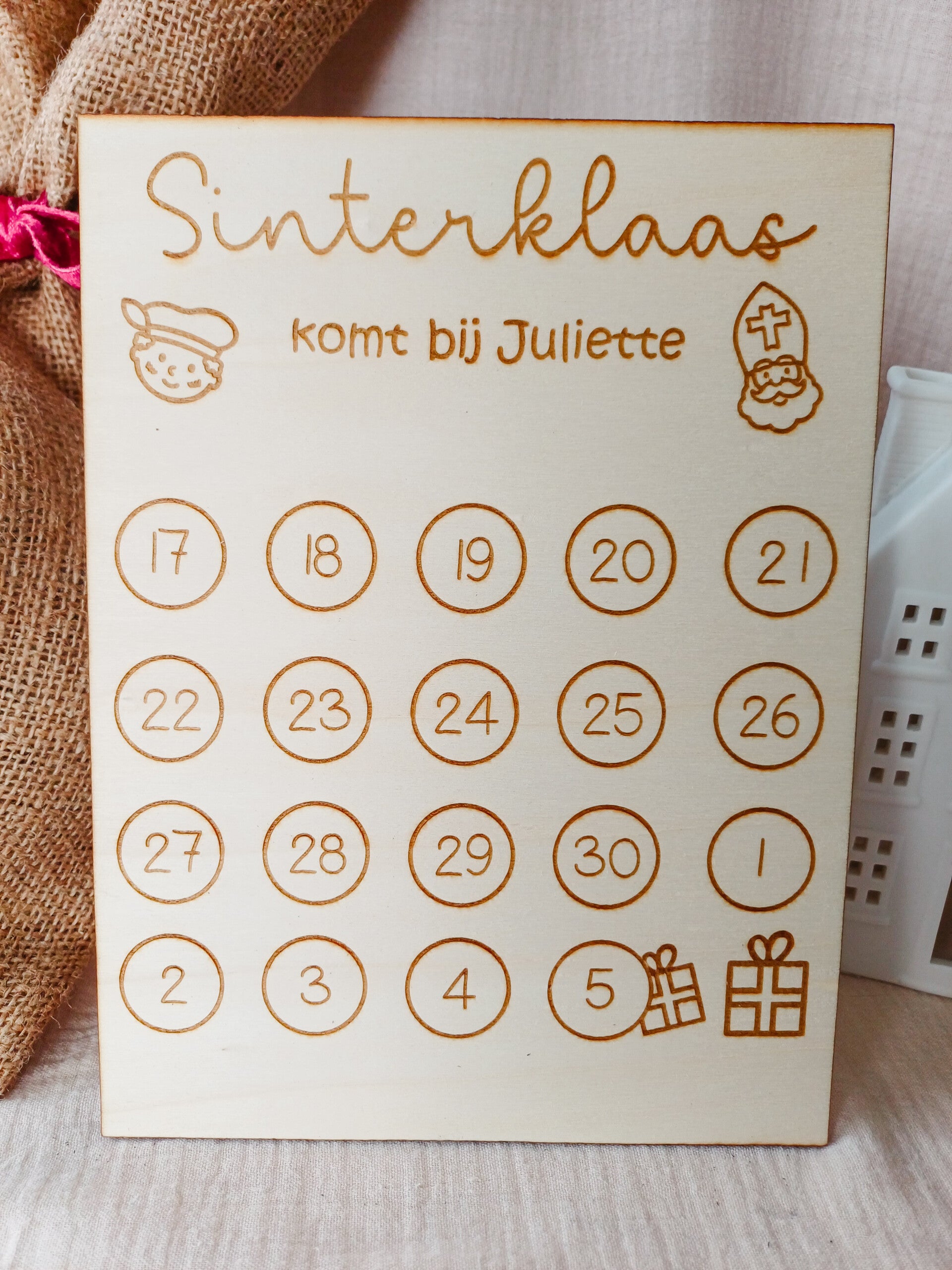 Aftelkalender met stickers