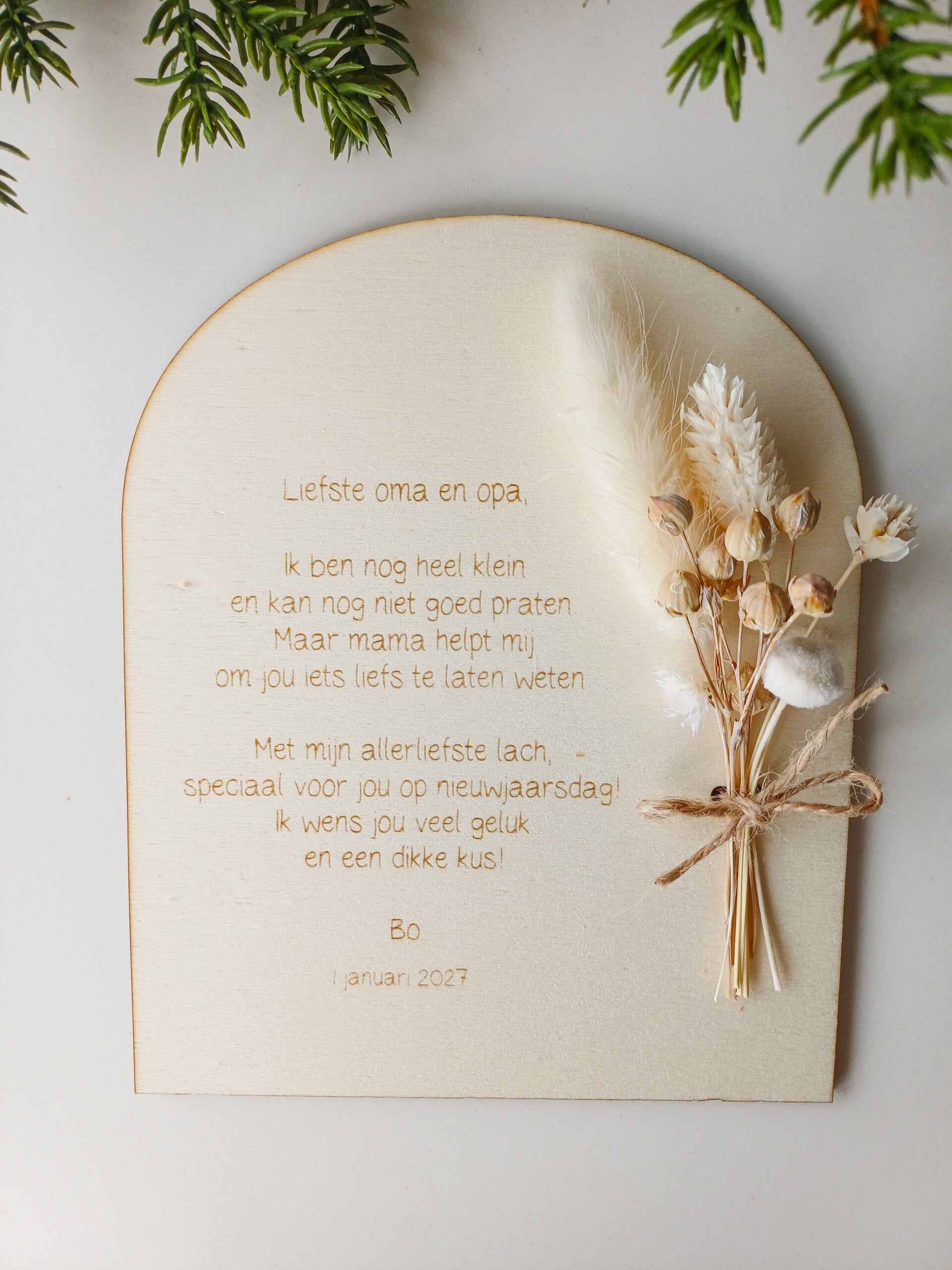 Nieuwjaarsbrief droogbloemen