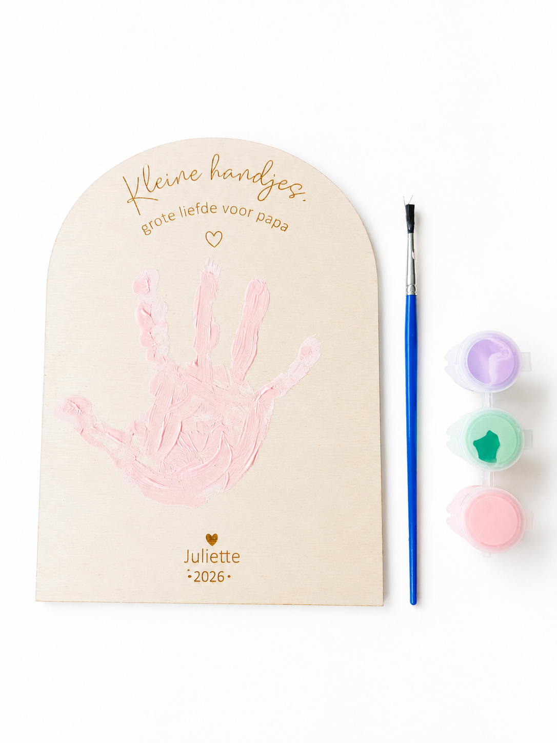 Handafdruk bord - Kleine handjes, grote liefde voor papa