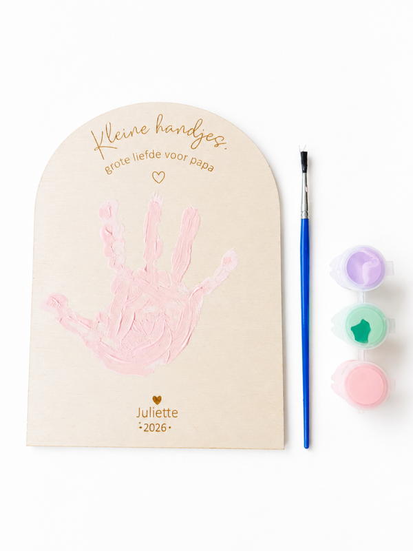 Handafdruk bord - Kleine handjes, grote liefde voor papa