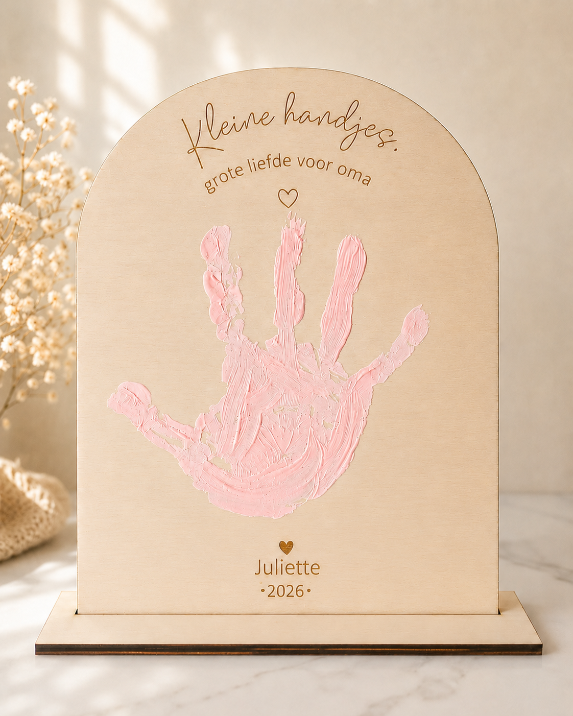 Hand afdrukbord 'Kleine handjes, grote liefde voor oma'