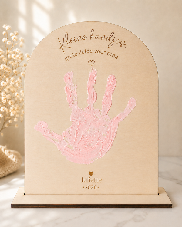 Hand afdrukbord 'Kleine handjes, grote liefde voor oma'