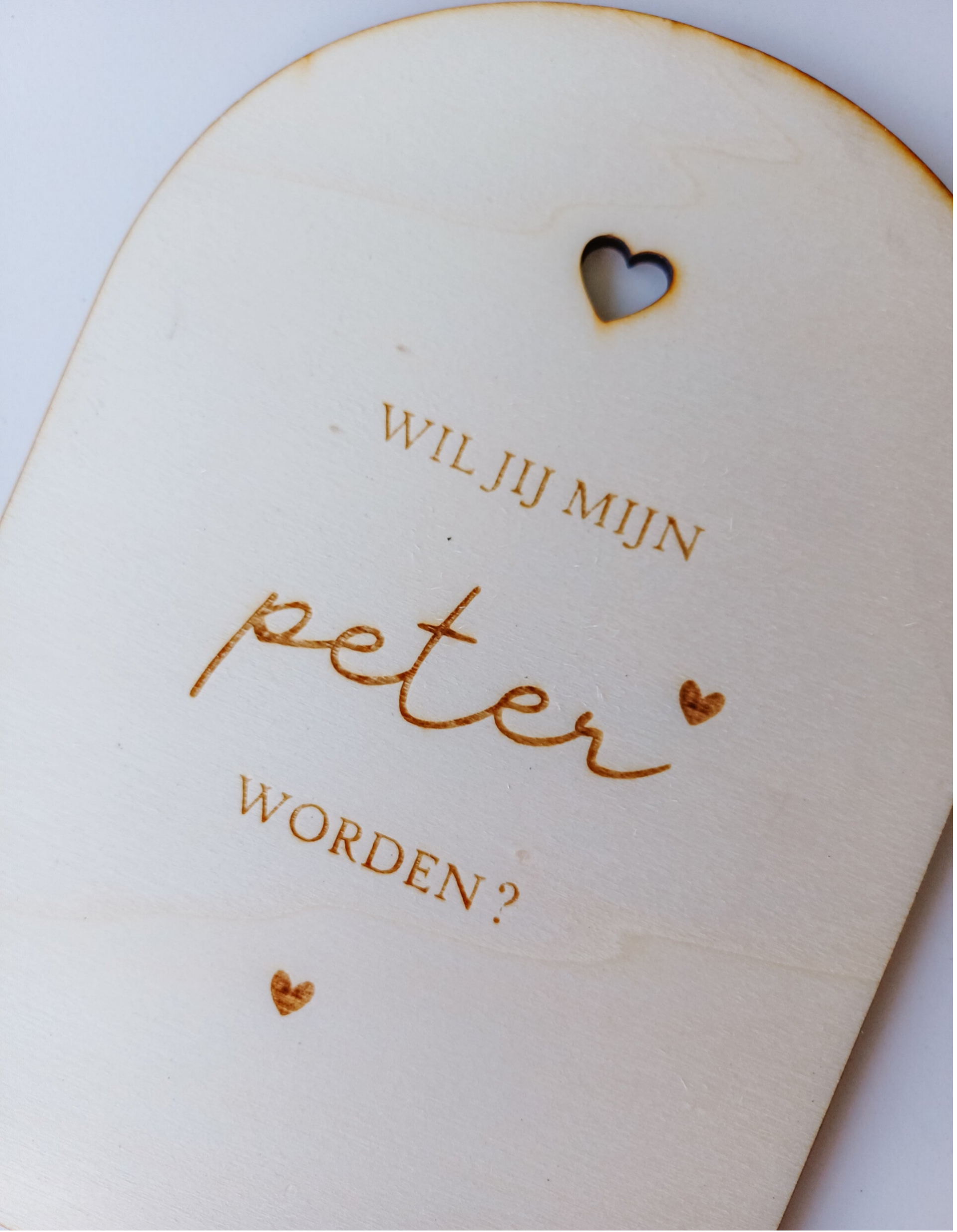 Wil jij mijn peter worden? | Houten bordje