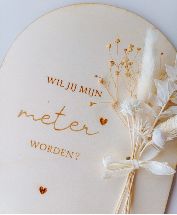 Wil jij mijn meter worden? | Houten bordje