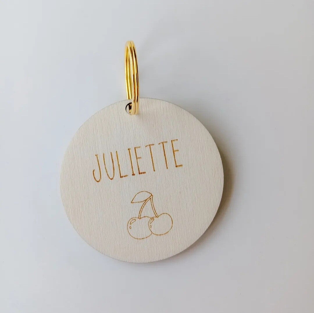 Sleutelhanger | rond met naam + afbeelding