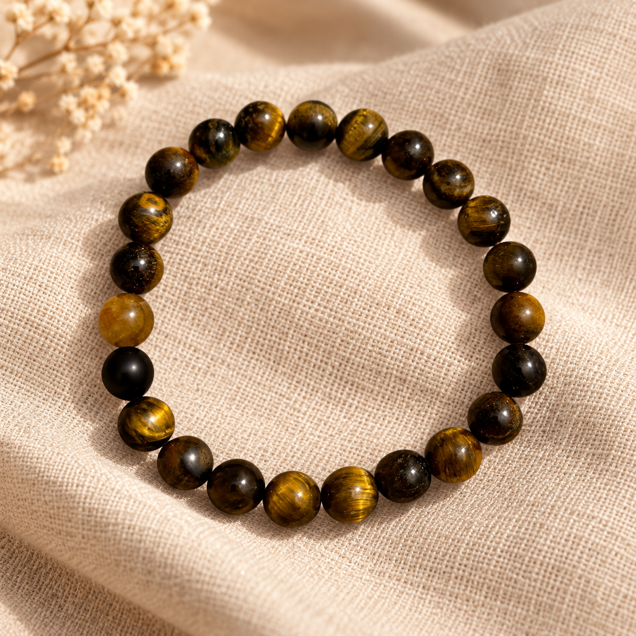 Damen-Natursteinarmband „Tiger“