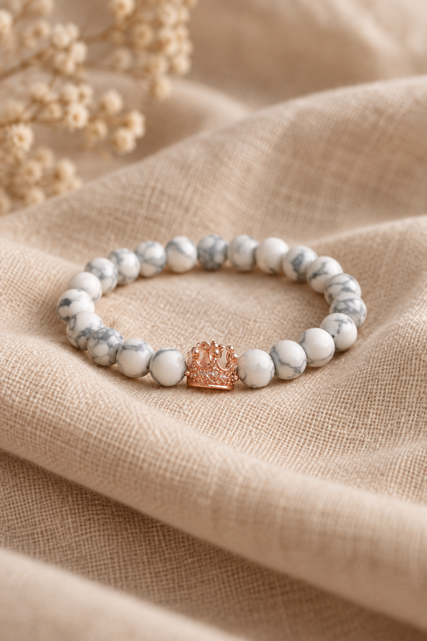 Damen-Marmorarmband „Rose Crown“