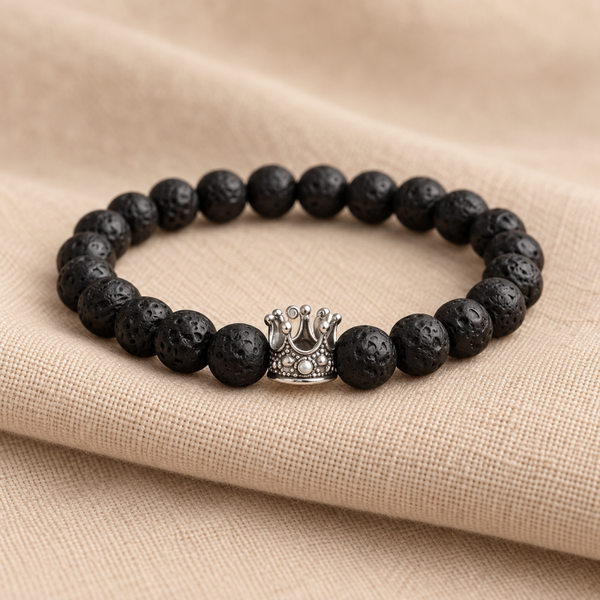 Herren-Lava-Armband „Royal Crown“
