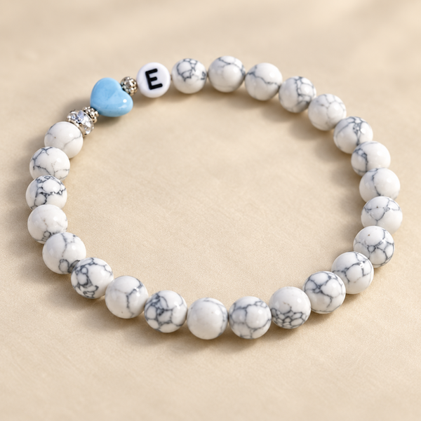Personalisiertes Marmor-Armband „Blue Heart“