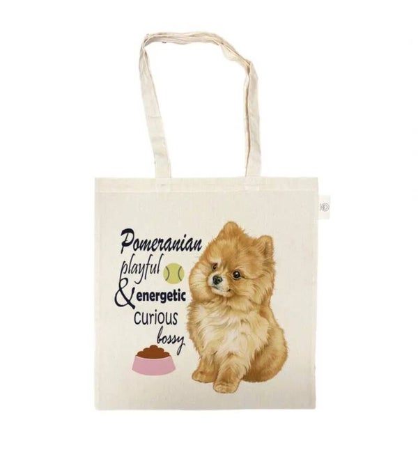 Katoenen Tas - Pomeranian Print