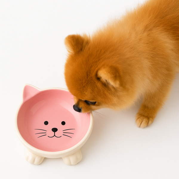 HAPPY PET VOERBAK ROZE / CREME