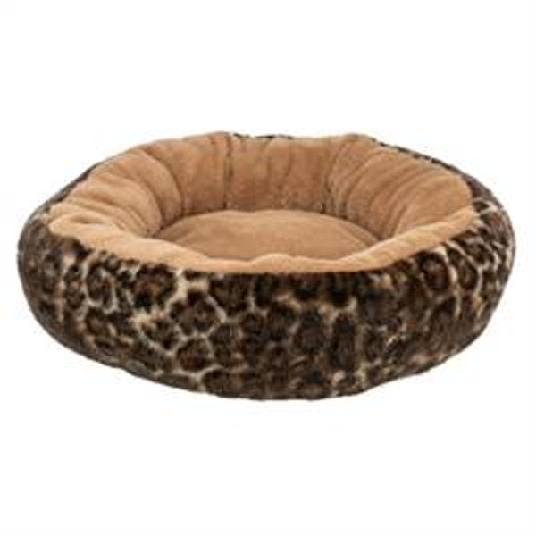 Trixie Hondenmand Leo Soft Rond Pluche Bruin/Panterprint 50 cm
