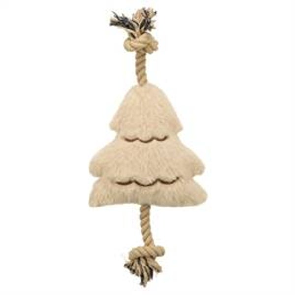 Trixie Xmas Kerstboom met Touw Beige – Kerst Hondenspeelgoed 38 cm